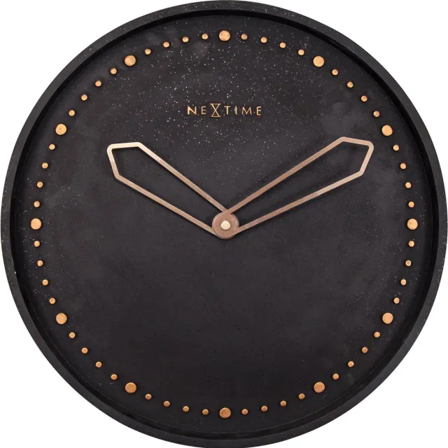 NeXtime Wandklok NeXtime dia. 35 cm, polyresin, zwart
