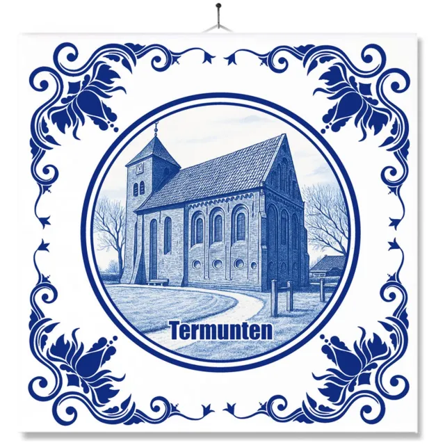 MC Living Tegel Met Opdruk | Termunten | Delft Blauw | Cadeau | Inclusief Geschenkdoos | Standaard | Ophangsysteem Multi-Color