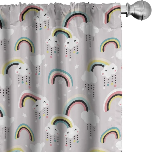 ABAKUHAUS Regenbogen Gordijnen – 2x75x245 cm – Mikrofaser Mehrfarbig