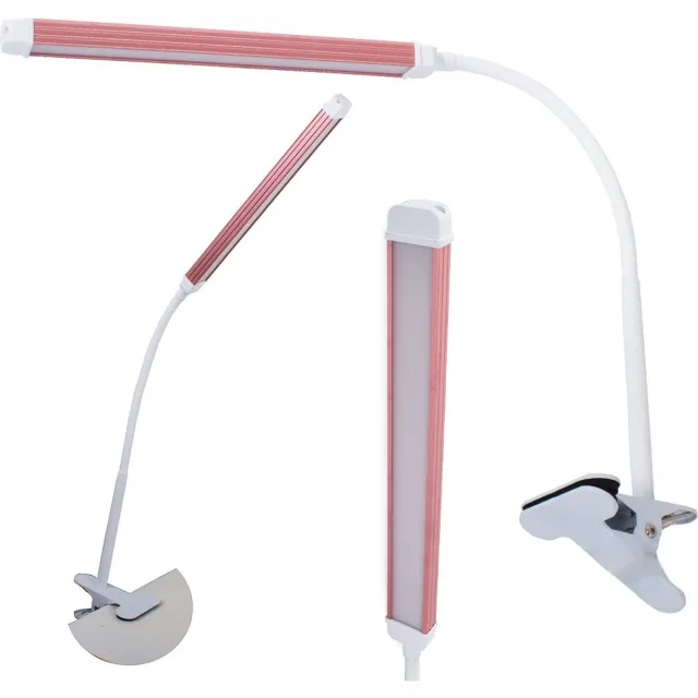 Borvat® LED Bureaulamp USB - bureaulamp met cosmetische clip wit