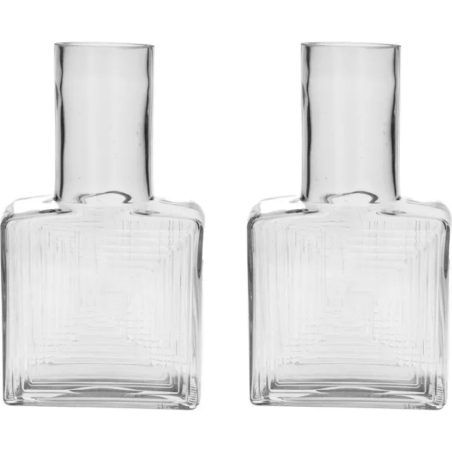 Bellatio Design Bloemenvaas - 2x - helder transparant glas - D6 x H23 cm - vaas