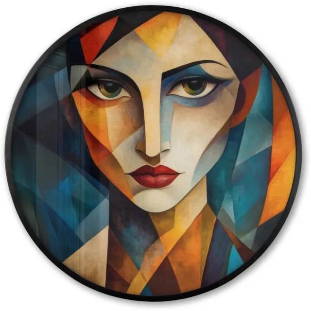 FrameYourWall Poster in lijst Rond - Fotolijst 60x60 cm - Posters - Portret - Abstract - Vormen - Ronde posterlijst zwart - Decoratie - Wanddecoratie woonkamer - Muurdecoratie slaapkamer