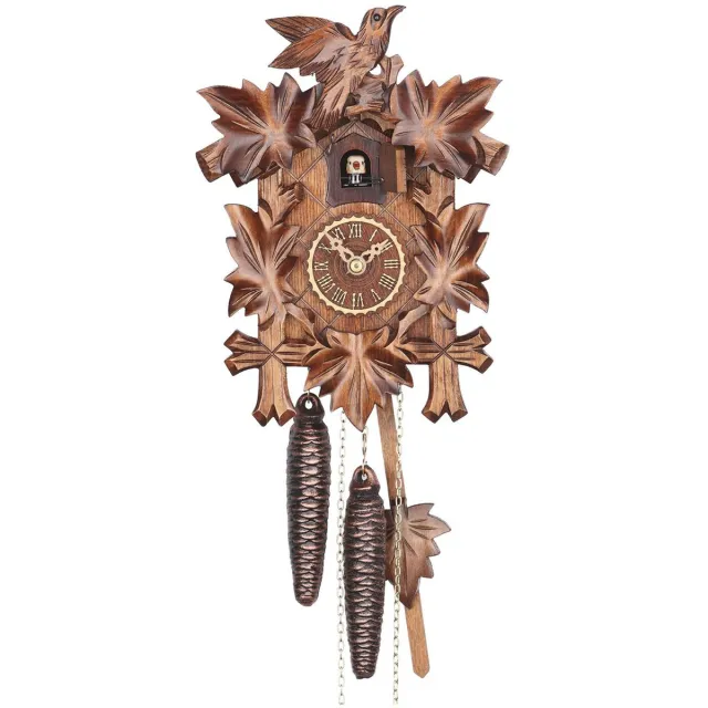 Trenkle 1100_nu - gebeeldhouwde koekoeksklok - 1-daags ketting uurwerk - Kuckuck Classic bruin