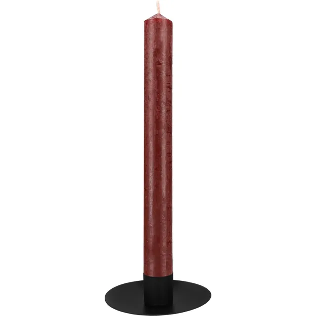 QUVIO Kandelaar - Kaarsenhouder - Kaarsenstandaard - Kaarsenonderzetter - Woonaccessoires - Decoratieve accessoires - 10 x 3 cm - Metaal - Zwart