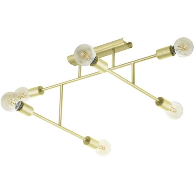 EGLO Belsiana 1 Plafondlamp - 6xE27 - 89 cm - Goud