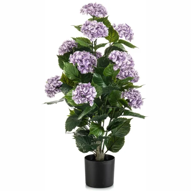 Emerald Kunstplant Hortensia in pot UV 90cm paars - Kunstplant voor binnen