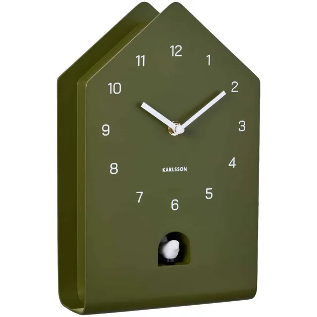 Karlsson Wandklok Fino Cuckoo - Groen - 9.3x17.2x28.5cm - Wandklok Modern