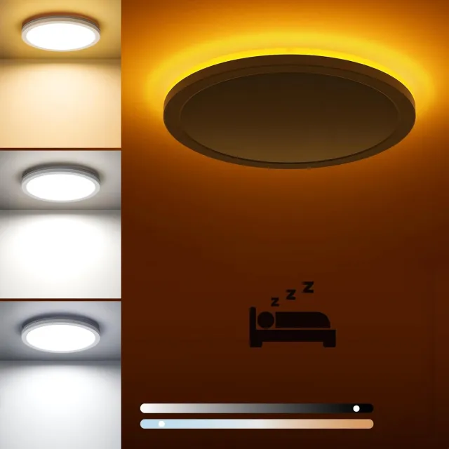 NCRealher LED-Plafondlampen Voor De Slaapkamer - 24W Dimbaar Nachtlampje - Plafondlampen Met 3000-6500K Verlichting Wit