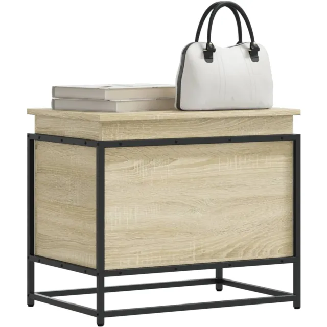 vidaXL Opbergbox met deksel 60x40x51,5 cm bewerkt hout sonoma eiken Bruin