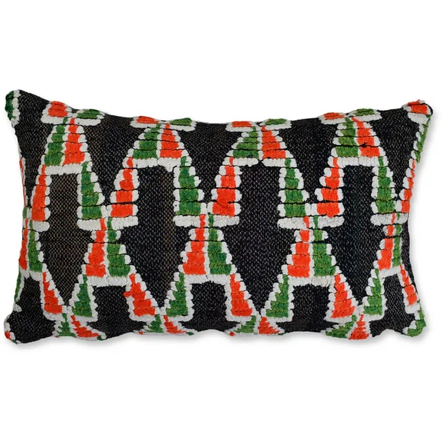 Poufs&Pillows Authentiek Marokkaans Handgeweven Kussen van Hoogwaardige Kwaliteit - 50x30 cm P685 zwart