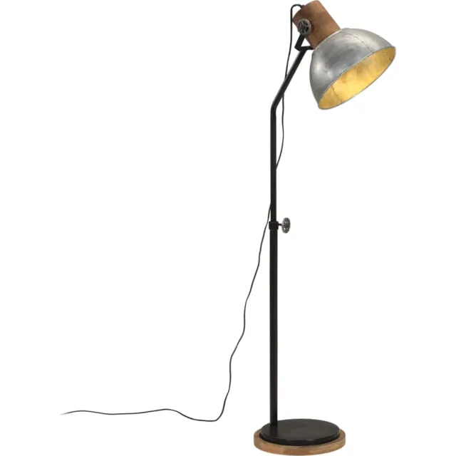 vidaXL Vloerlamp 25 W E27 30x30x100-150 cm vintage zilverkleurig