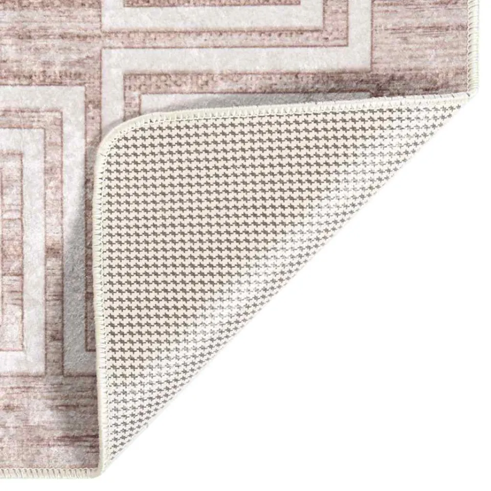 vidaXL Vloerkleed wasbaar 80x300 cm beige, foto 3