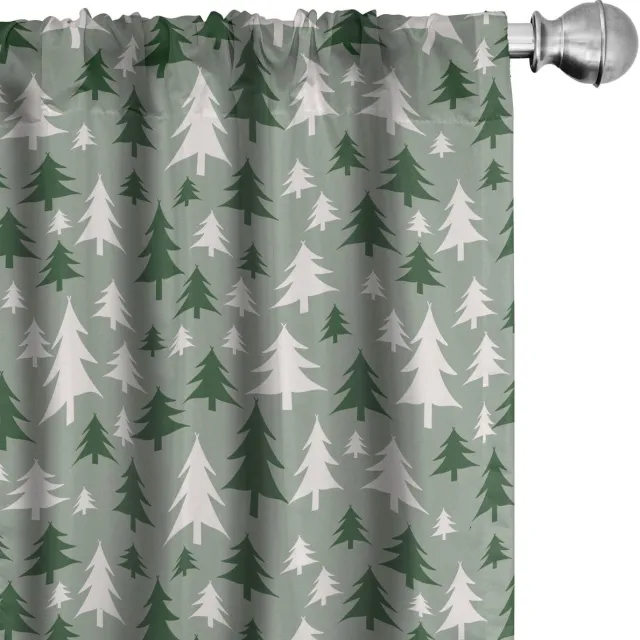 ABAKUHAUS 2x75x245 cm Gordijnpanelen – Microfiber, Halfschaduw, Reseda Groen Reseda Groen Groen
