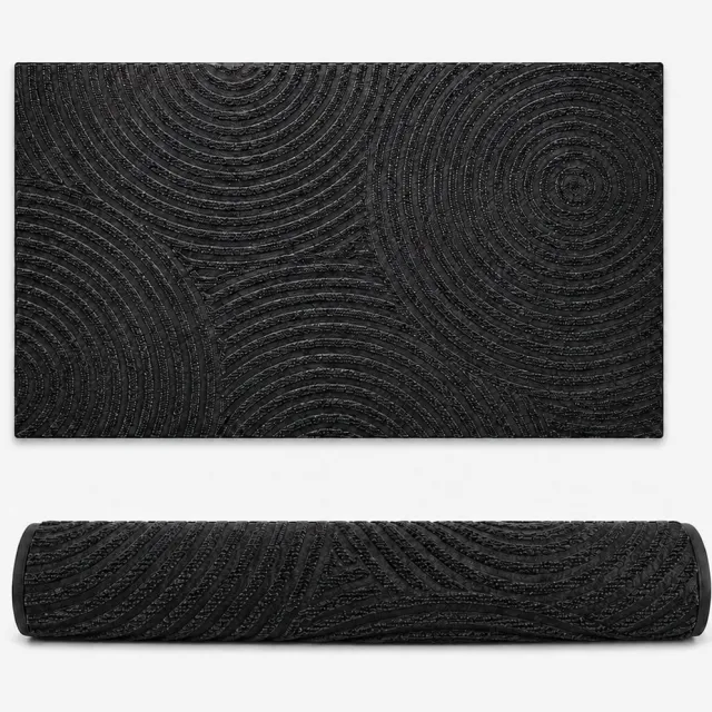 Bobypet Dirt Trapping Mat voor Binnen en Buiten-45 x 75 cm - Wasbare Deurmat voor Entree, Hal, Tuin en Patio-Zwart