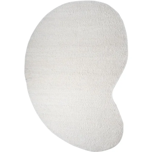 Veer Carpets Vloerkleed Stone White - Organisch 160 x 230 cm - Wollen Design Vloerkleed in Scandinavische / Japandi Stijl Wit
