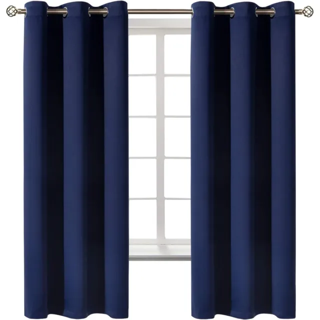 Famanu Verduisteringsgordijnen voor slaapkamer thermisch geïsoleerde kamer verduisterende gordijnen voor woonkamer set van 2 panelen 106 x 160 cm marineblauw
