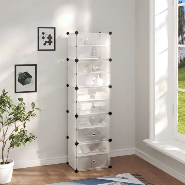 vidaXL Schoenenrek 44x31,5x153,5 cm polypropeen transparant Transparent
