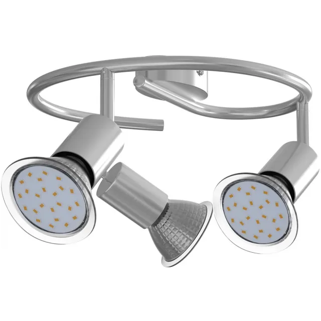 Monzana Plafondlamp Amaryllis 3 lampen rond zilver