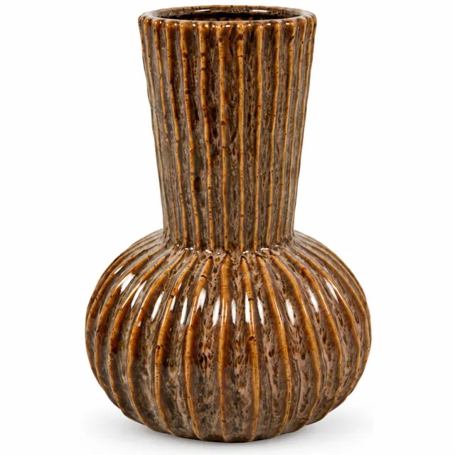 Countryfield Lenn Vaas Keramiek - Bruin - H 27 cm