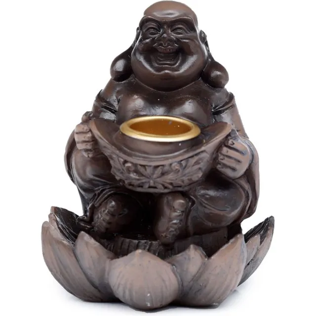 Peace of the East Boeddha Backflow Wierookhouder Houtkleurig