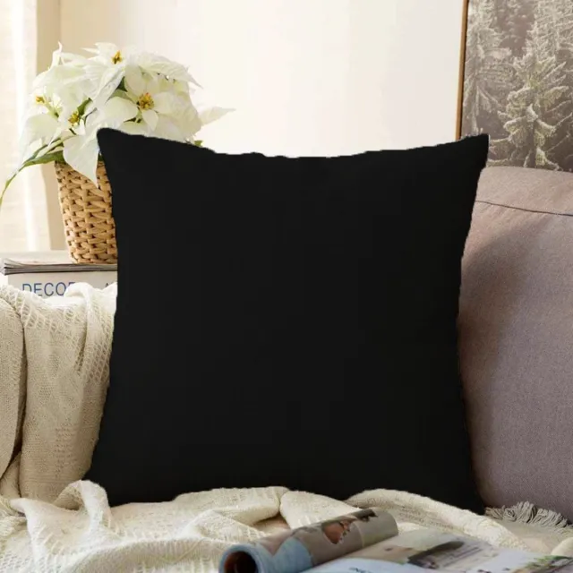 De Groen Home Kussensloop - kussenhoes - Sierkussenhoes - hoes voor vloerkussens 70x70 cm - Effen Zwart - Vloerkussenhoes - Kussensloop