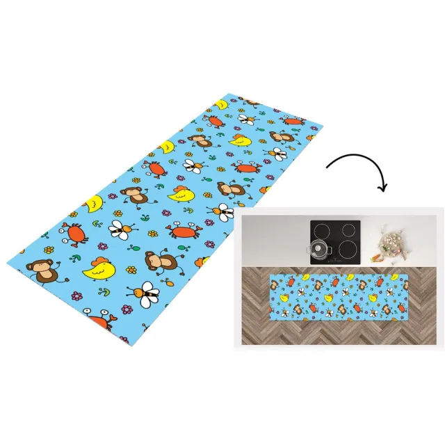 KitchenYeah Keukenloper - Loper keuken - Dieren - Bijen - Patronen - Keukenloper vinyl Multicolor