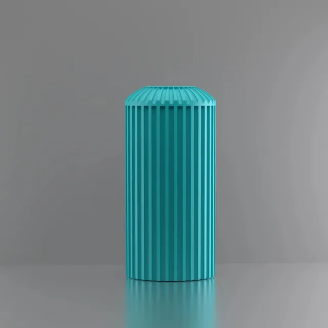 3d-gezellig Napels - Vaas - Waterdicht - Turkooise - Maat 25 cm - Kunststof - Modern - Bloemenvaas - 100% gerecycled PLA (bioplastic)