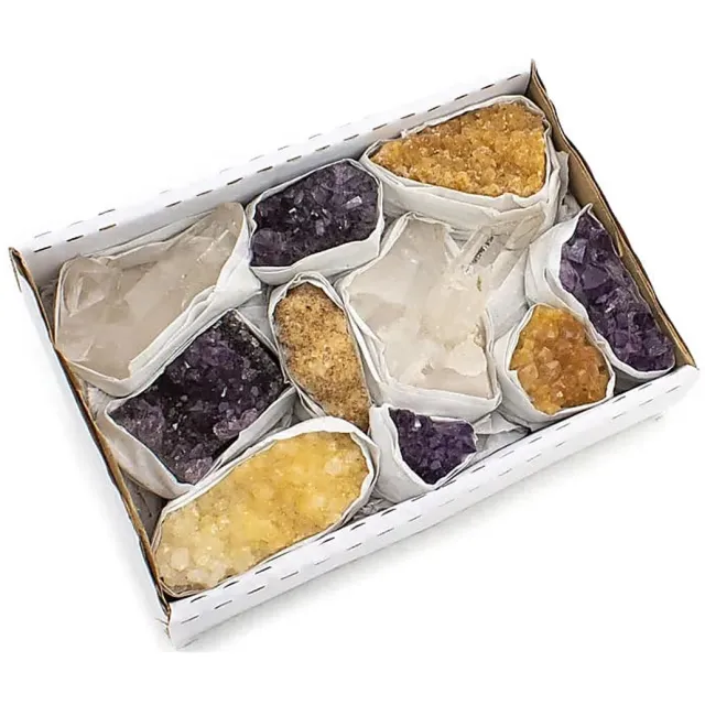 Yogi & Yogini Meditation Power box 17 Citrien, Amethist & Bergkristal variabel