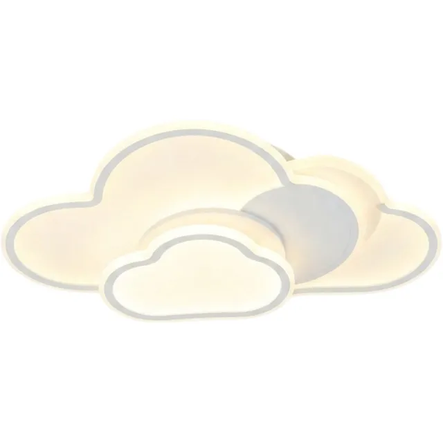 Stervia Led Plafondlamp In Wolkenvorm - 3 Lichtkleuren En Helderheidsstanden - Wit - 52 x 31 x 6cm