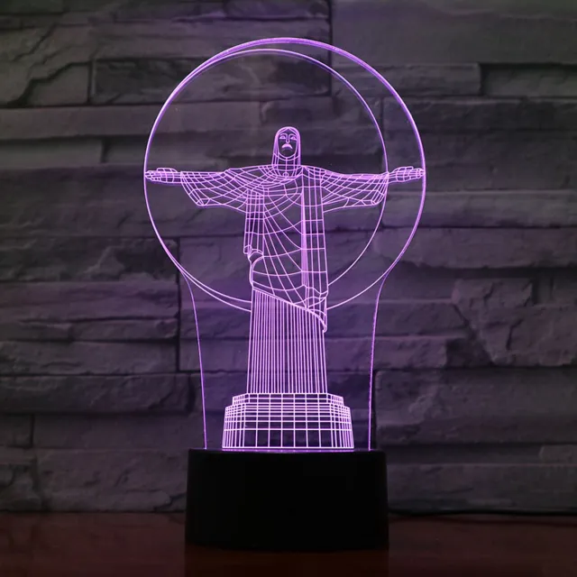 MC Living 3D Led Lamp Met Gravering - RGB 7 Kleuren - Rio