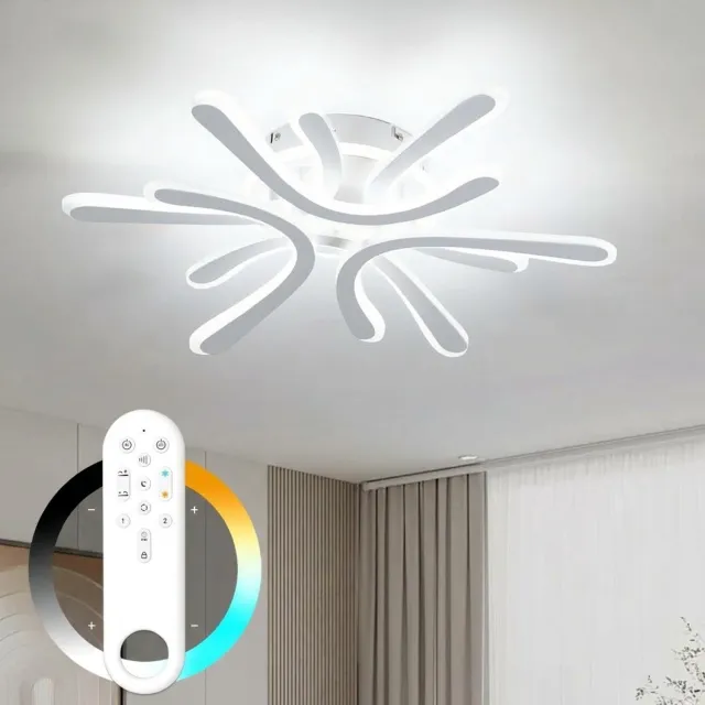 anten LED Ceiling Light Wit - 40W - 3800LM - Dimbare LED Plafonnière - 2.4G Afstandsbediening - Timer & Geheugenfunctie - Flikkervrij