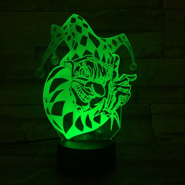 MC Living 3D Led Lamp Met Gravering - RGB 7 Kleuren - Joker