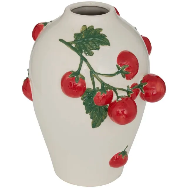 Atmosphera Créateur d'intérieur® Vaas met tomatenmotief in reliëf van dolomiet DELLA Multicolore