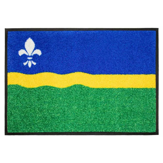 LogoMatz Deurmat Flevoland 40cm x 60cm - Antislip - Geschikt voor wasmachine - Kleurecht - Geen schadelijke weekmakers - Gemaakt in Europa - Flevolandse vlag Blauw