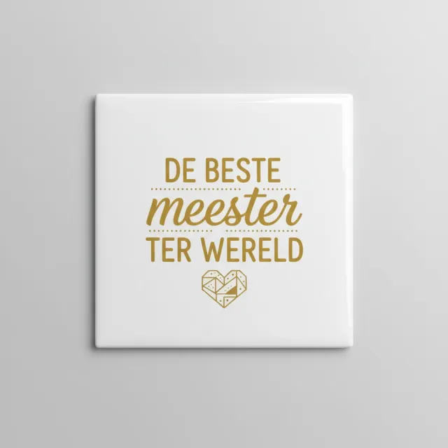 Nevolis Waarderingsquote Keramische Tegel “De beste meester ter wereld” – Bedankcadeau voor Leraren, Elegante Woondecoratie Tegel 15 x 15 cm Multi Color