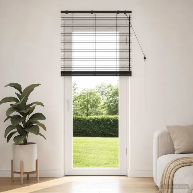 vidaXL Venetiaanse jaloezie Donkerbruin 70 x 250 cm 35 mm