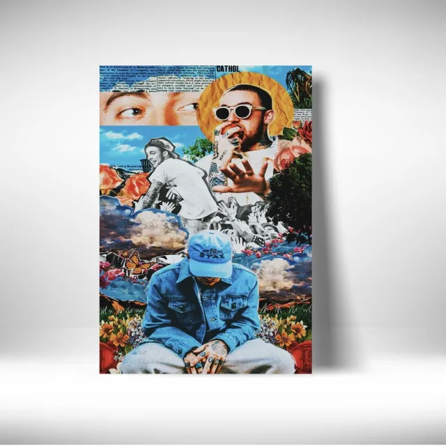 Luxe poster Mac Miller - metalen poster - exclusieve kunst - 40x60cm blauw