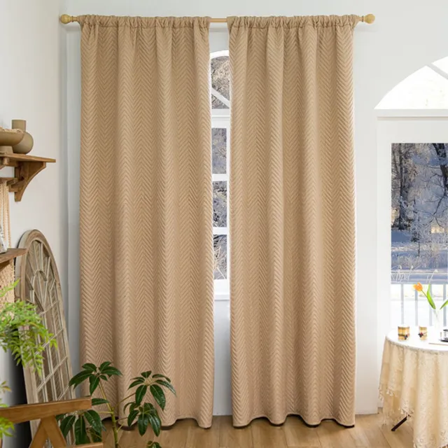 MUPOO Thermisch Gordijn – Dubbellaags Dik Isolerend Verduisterend Gordijn – Geluidsisolerend, Kou- en Hittewerend – Beige, 140×260cm – voor Slaapkamers en Woonkamers