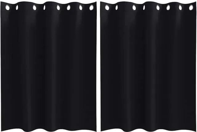 vidaXL Blackout - Gordijnen - met - Ringen - 2 - st - Zwart - 140 - x - 140 - cm - Polyester