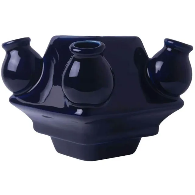 Heinen Delfts Blauw Tulpenvaas Stapelgekte - Donkerblauw - Midden - 10 cm