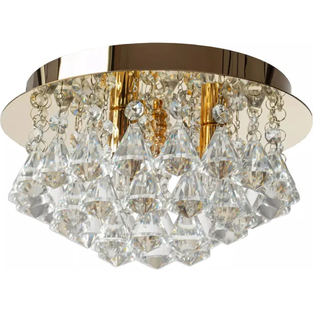 TooLight Gouden plafondlamp - 3 lichtpunten - elegant design - kristalserie - 25 cm