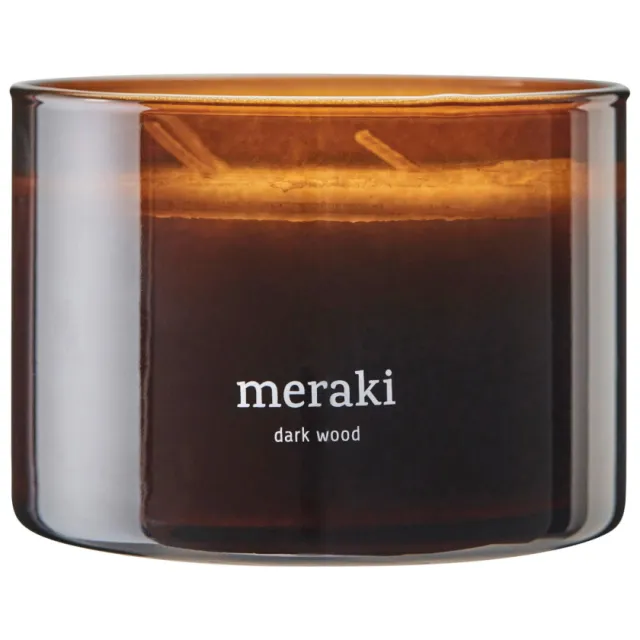 Meraki geurkaars 32u Dark Wood naturel