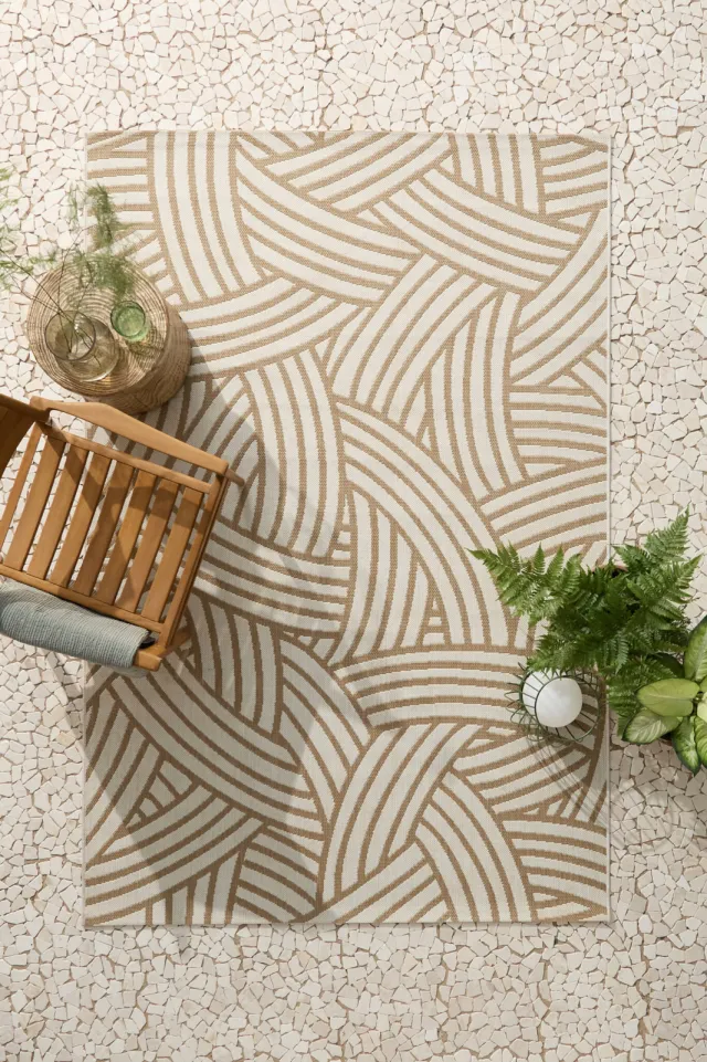NOUS Living binnen- en buitenvloerkleed Turijn crème/beige, foto 2