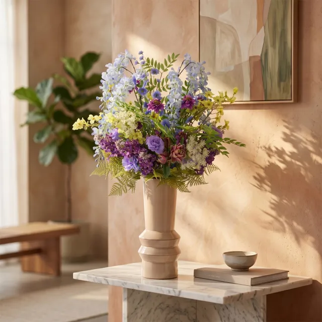 maxifleur Kunstplanten Kunstboeket Vera Tokio 100cm Blauw