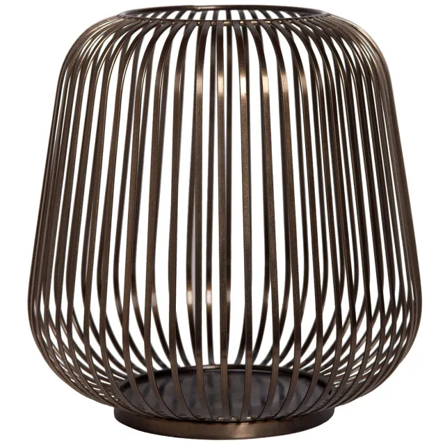 Atmooz Dante kaarsenhouder L – Ø27 × H28 cm – zwart met goud metaal – moderne decoratieve kaarshouder – stijlvolle kandelaar voor woonkamer – luxe woonaccessoire – open metalen lijnen voor sfeervol lichtspel Zwart , goud