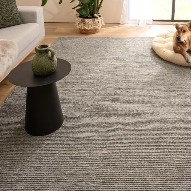 Nordic Weavers Wollen vloerkleed - Narvik grijs 140x200