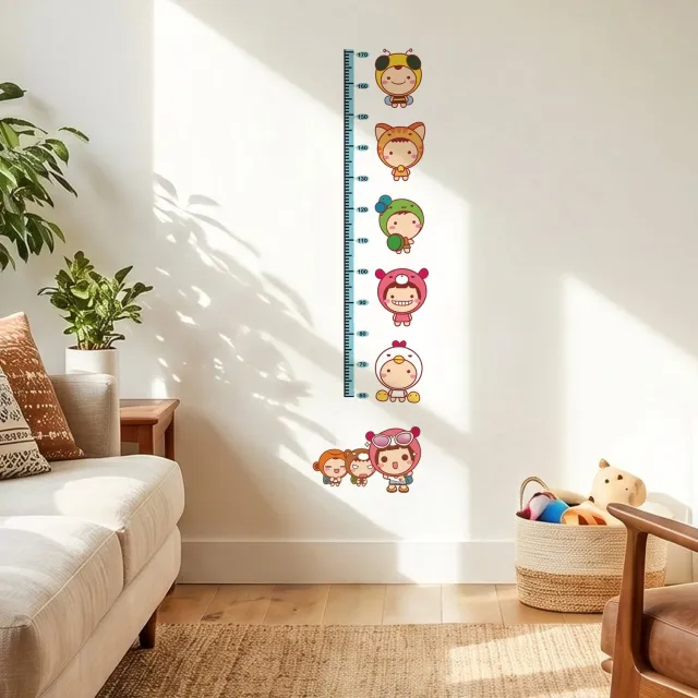 Ambiance Sticker Muurstickers, decoratieve zelfklevende groeimeter voor peuters multi color