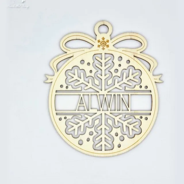 Nice Little Things [Nice Little Things] - Maxi Kerst Ornament - Met naam - Multiplex - Sneeuwvlokje
