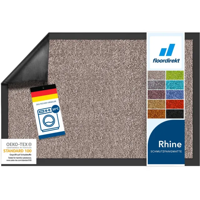 Floordirekt Deurmat - Droogloopmat - Schoonloopmat - Rhine - Gull - 200 x 400 cm Beige-Grijs