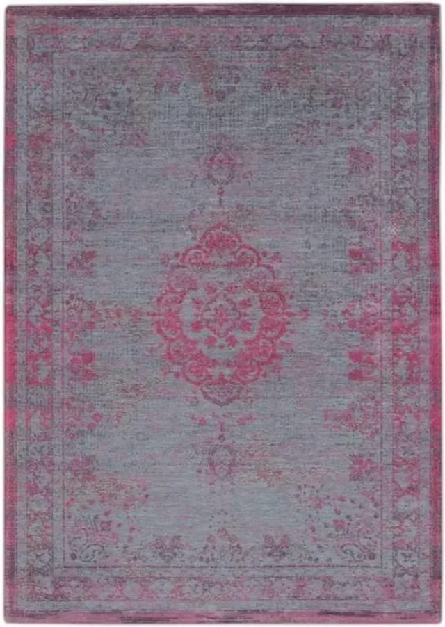 Louis de Poortere Wasbaar Binnen & Buiten Vloerkleed - 200 x 280 cm - Louis De Poortere Medallion Pink Flash - Laagpolig Tapijt - Gerecycled PET - Made in Belgium - Circulair Rood